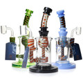  PHOENIX STAR RECYCLER DAB RIG WITH IMPORTED AMERICAN COLOR ROD WATERPIPE 9" 