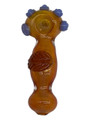  ORANGE FUMED WITH LEAF HANDPIPE 4" - BAG OF 5CT 