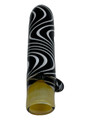  ZEBRA LINE WITH YELLOW MOUTH CHILLUM 3" - BAG OF 10CT 