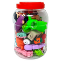 ASSORTED DESIGNS SILICONE HAND PIPES - 20CT JAR