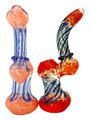 HEAVY MARBLED LINES BUBBLER 8"