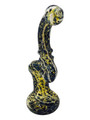 HEAVY MARBLE FUMED SWIRL LINES BUBBLER 8"