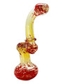HEAVY MARBLE FUMED TWISTED LINES BUBBLER 8"