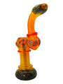 HEAVY FUMED SANDED BASE BUBBLER 8"