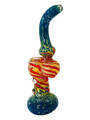 HEAVY FUMED MULTI COLOR FRITS BODY BUBBLER 8"