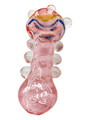 FUMED PINK GLASS HANDPIPE 4" - 5CT BAG