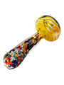 GOLDEN FUMED MARBLED GLASS HANDPIPE 4" - 5CT BAG