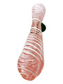 PINK SPIRAL GLASS CHILLUM 3" - 10CT BAG