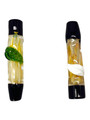 BLACK TOP WITH GREEN LEAF GLASS CHILLUM 3" - 10CT BAG