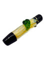 BLACK TOP WITH GREEN LEAF GLASS CHILLUM 3" - 10CT BAG