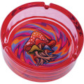 FUJIMA 6.25" RED TRIPPY MUSHROOM GLASS ASHTRAY