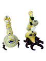 DOUBLE TUBE WAVE OCTOPUS MIX COLOR BUBBLER 8"