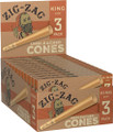 ZIG-ZAG KING SIZE PRE-ROLLED UNBLEACHED CONES 3PK - 24CT