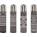 GEOMETRIC BLACK & WHITE CLIPPER LIGHTERS - 48CT