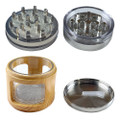 4 PART 52MM GRINDER WITH EAGLE ON TOP AND SIDE WINDOWS - ASSORTED COLOR - 6CT