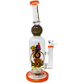 BIIGO BY LOOKAH - SPIKED MUSHROOM PERC STRAIGHT WATERPIPE RIG 14" (GT059-O)