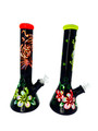 BLACK GITD BEAKER WATERPIPE ASSORTED COLOR 13.5"