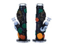 SKULL WITH GHOST AND PUMPKINS HEAVY STRAIGHT WATERPIPE 9"