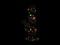 GLOW IN THE DARK RAINBOW GHOST HEAVY STRAIGHT WATERPIPE 9"
