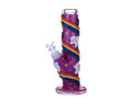 GLOW IN THE DARK RAINBOW GHOST HEAVY STRAIGHT WATERPIPE 9"