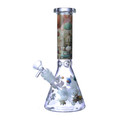 COLORFUL FLOWERS PREMIUM STRAIGHT GLASS WATERPIPE 10"