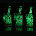 MIX MUSHROOM GLOW IN THE DARK STICKERS GLASS WATERPIPE 7"