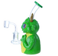 GREEN MONSTER ALIEN GLASS WATERPIPE 7"