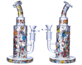 ARTISTIC GLASS ASSORTED DESIGN WATERPIPE 9"