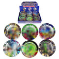MIX DESIGN ROUND SMALL GLASS ASHTRAY - DISPLAY OF 6