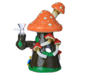HEAVY MUSHROOM TREE HOUSE GLOW IN THE DARK GLASS WATERPIPE 7.5"