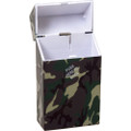FUJIMA 100MM CAMOUFLAGE DESIGN PLASTIC CIG CASE - DISPLAY OF 12