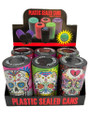 PLASTIC SEALED CANS PRINTED DESIGN - DISPLAY OF 6