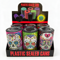 PLASTIC SEALED CANS PRINTED DESIGN - DISPLAY OF 6