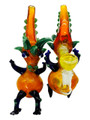 DOUBLE TUBE WAVE ATTACKING DRAGON MIX COLOR BUBBLER 8"