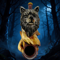 HAND CRAFTED WOLF HEAD HANDPIPE 7"