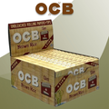 OCB BROWN RICE SLIM ROLLING PAPERS  + TIPS - 24CT DISPLAY