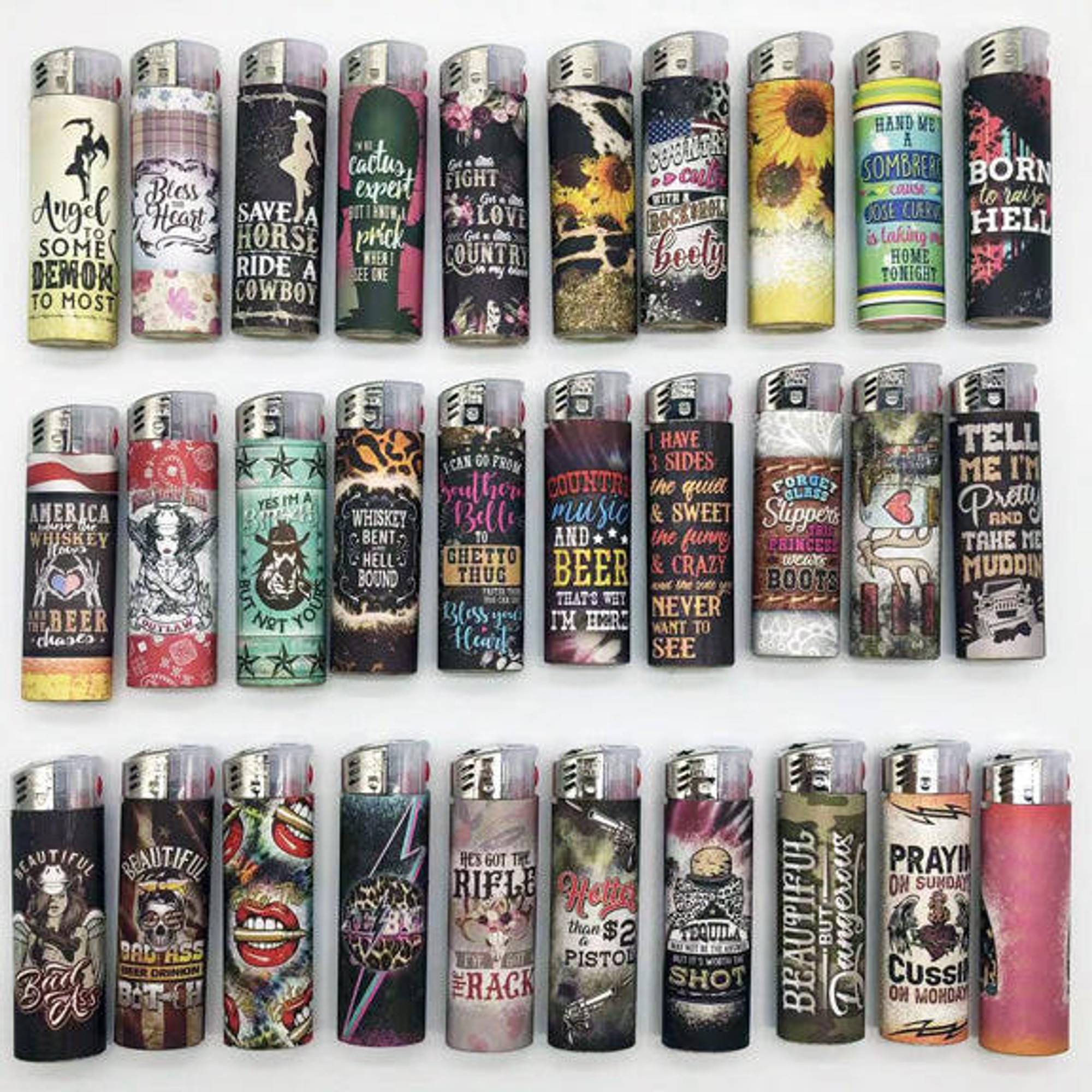 SMOKEZILLA COUNTRY GIRL LIGHT UP LIGHTER - 30CT DISPLAY