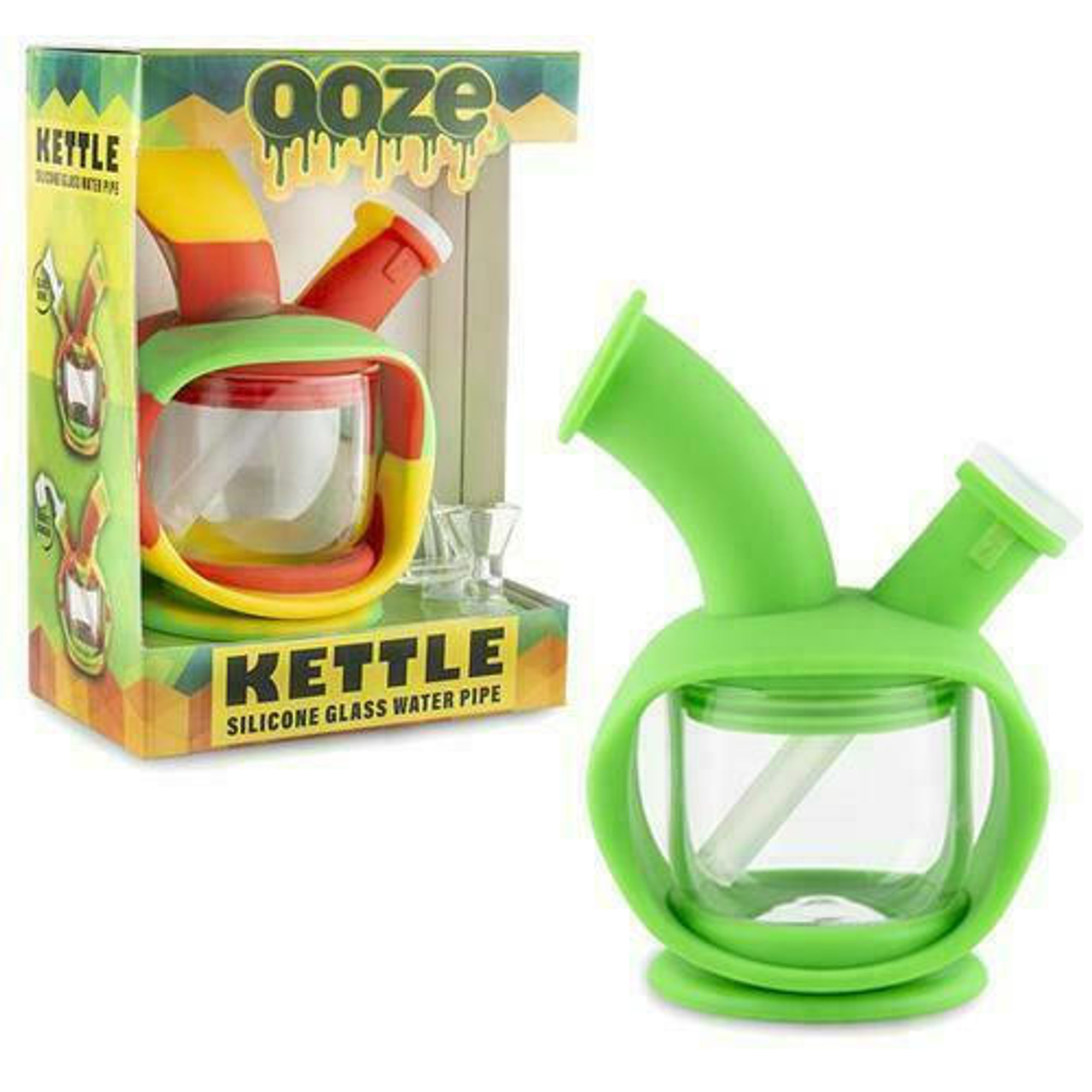 OOZE KETTLE SILICONE BUBBLER PIPE 6 - MIXED COLORS (WP609)