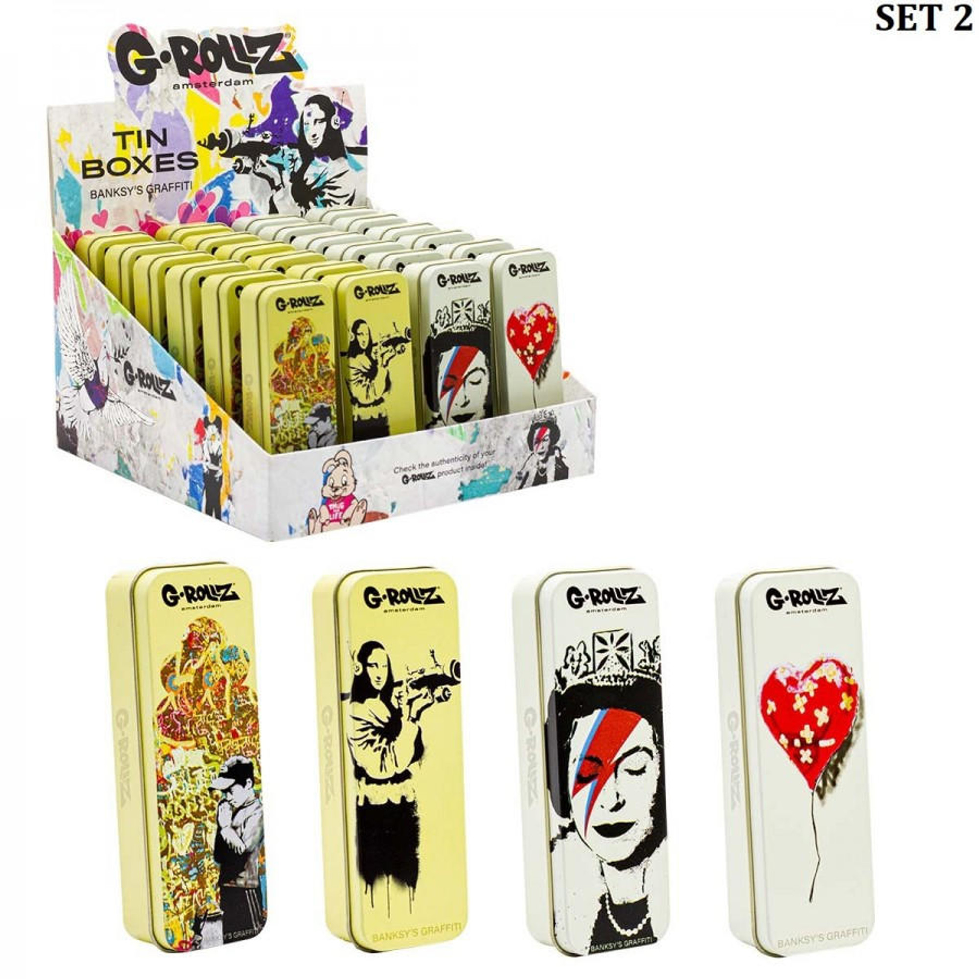 G-ROLLZ - BANKSY'S GRAFFITI SMALL STORAGE BOXES - 24 DISPLAY