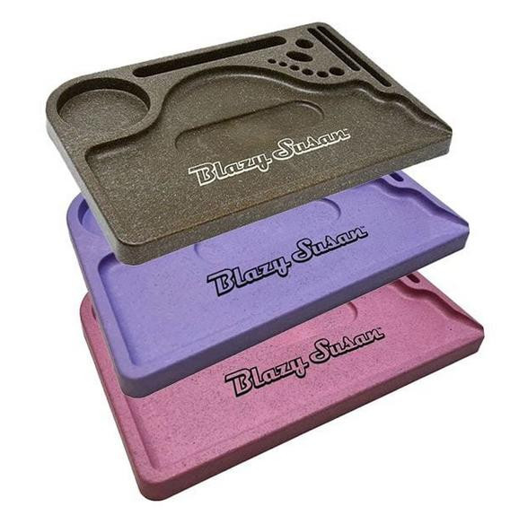 BLAZY SUSAN HEMP PLASTIC ROLLING TRAY