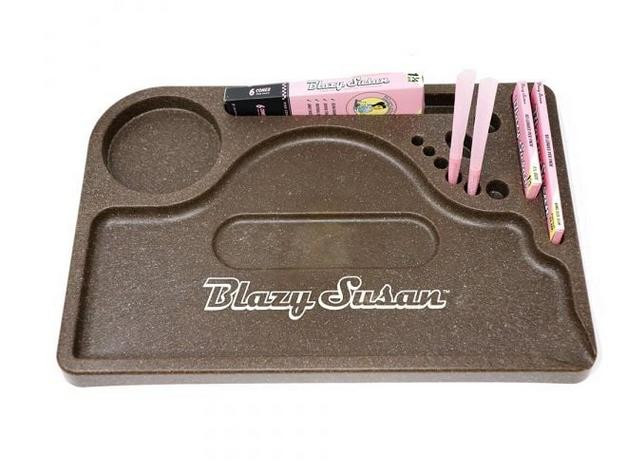 BLAZY SUSAN HEMP PLASTIC ROLLING TRAY