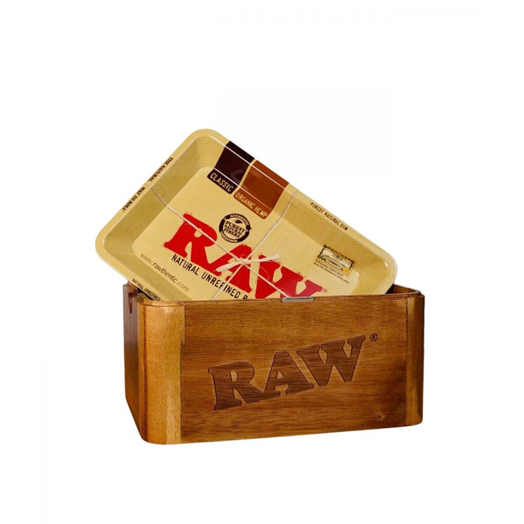 RAW Authentic Cache Mini Box - Wooden Stash Box With Tray (1 Count) — MJ  Wholesale