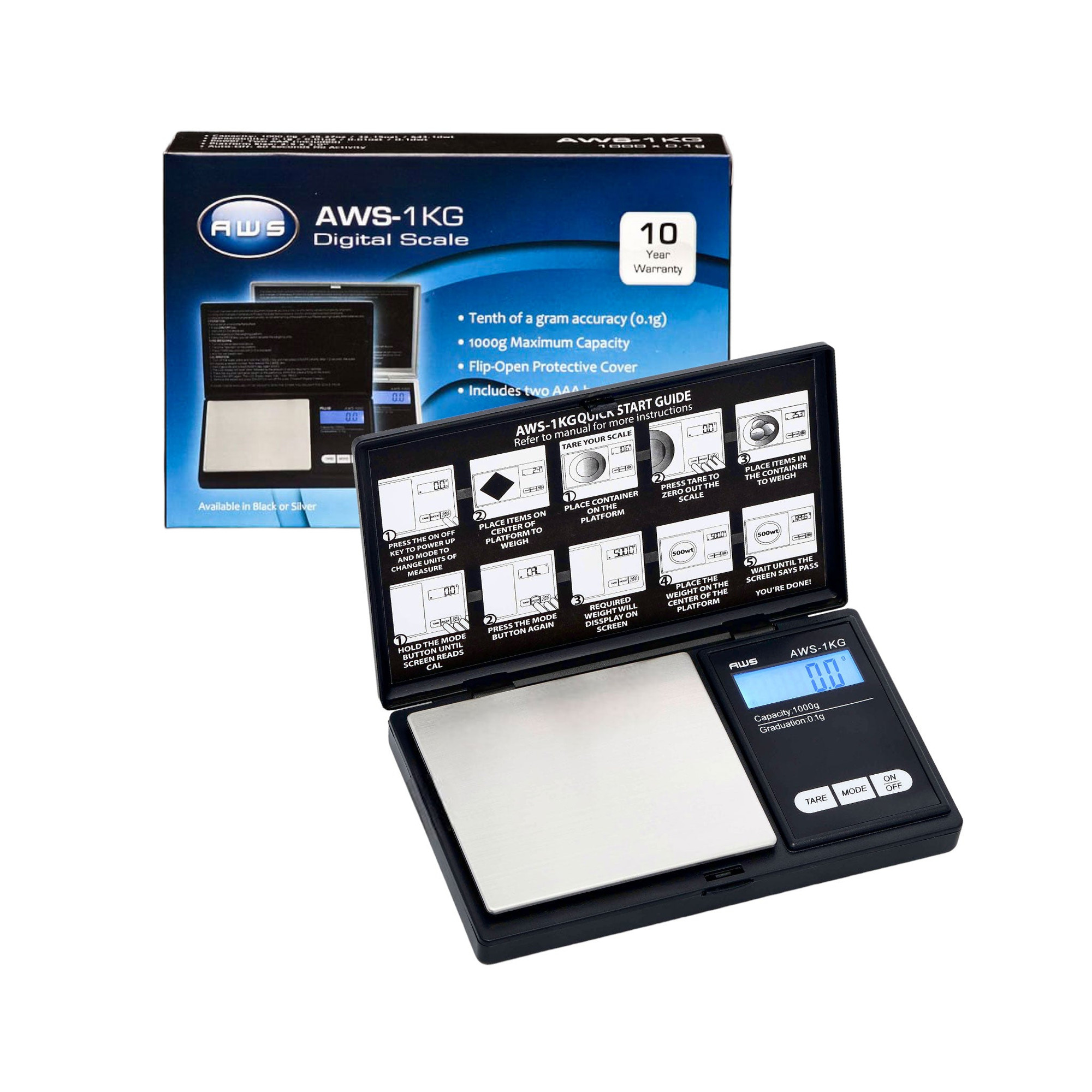 AWS 1KG DIGITAL SCALE 1000 x 0.1g