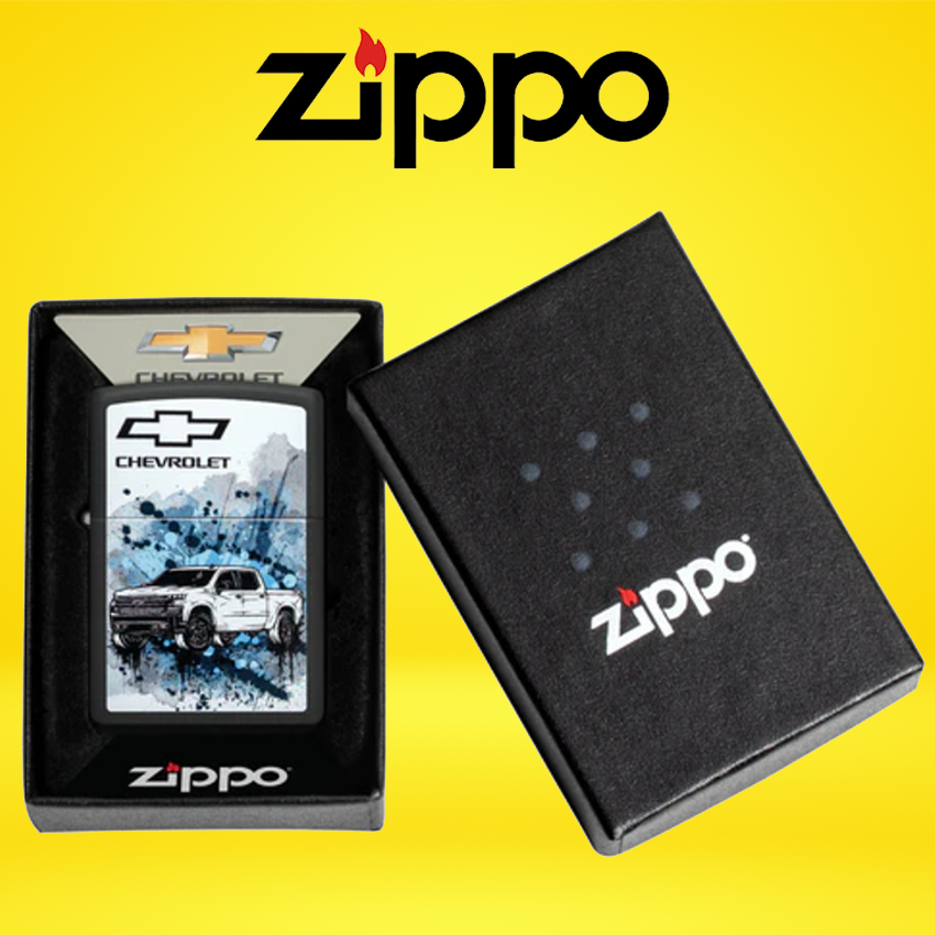 Zippo Chevy's Centennial Commemorative Lighter (Ebony, 5 1/2x 3 1/2-Cm
