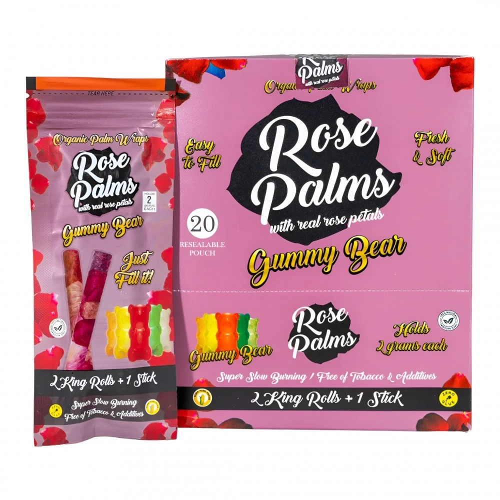 ROSE PALMS ORGANIC WRAPS W/ ROSE PETALS - 3 SLIM ROLLS + 1 STICK - 20CT ...