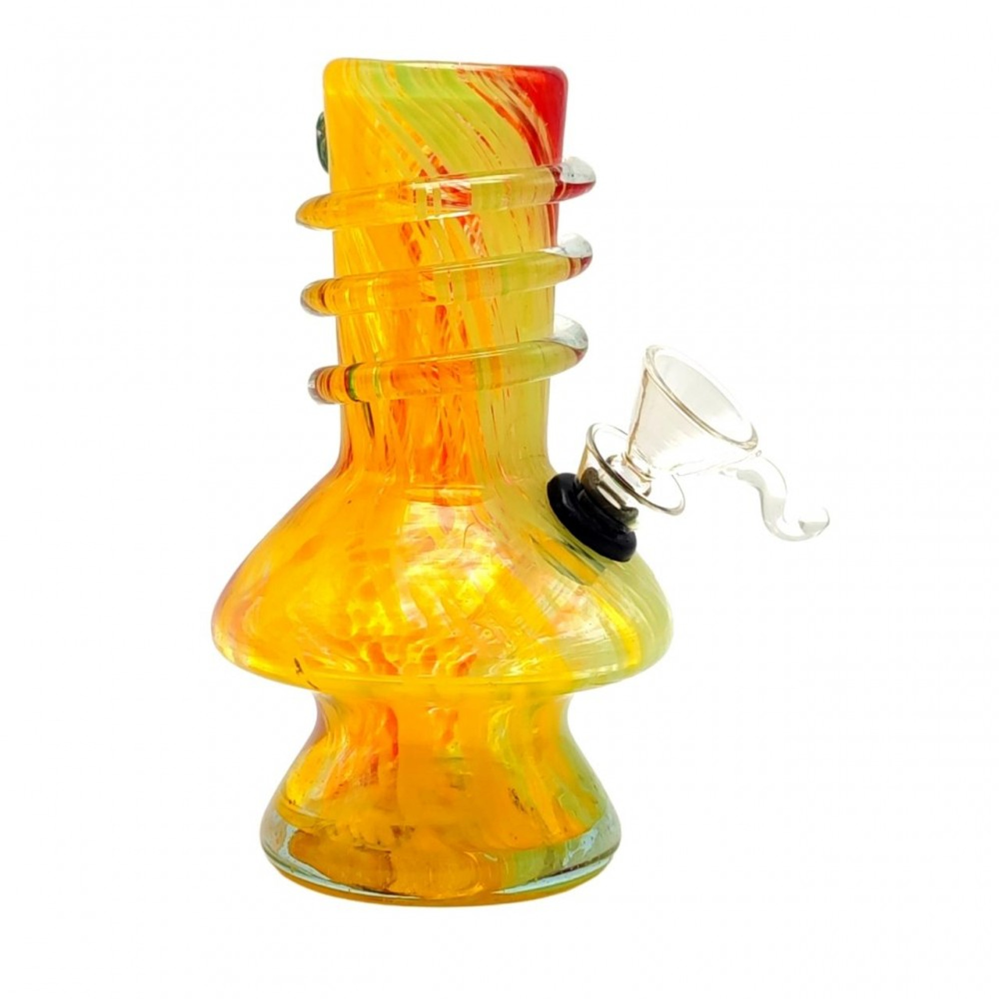 6 Wave Base Twist Grip Glass Water Pipe Mini Bong -SmokeDay