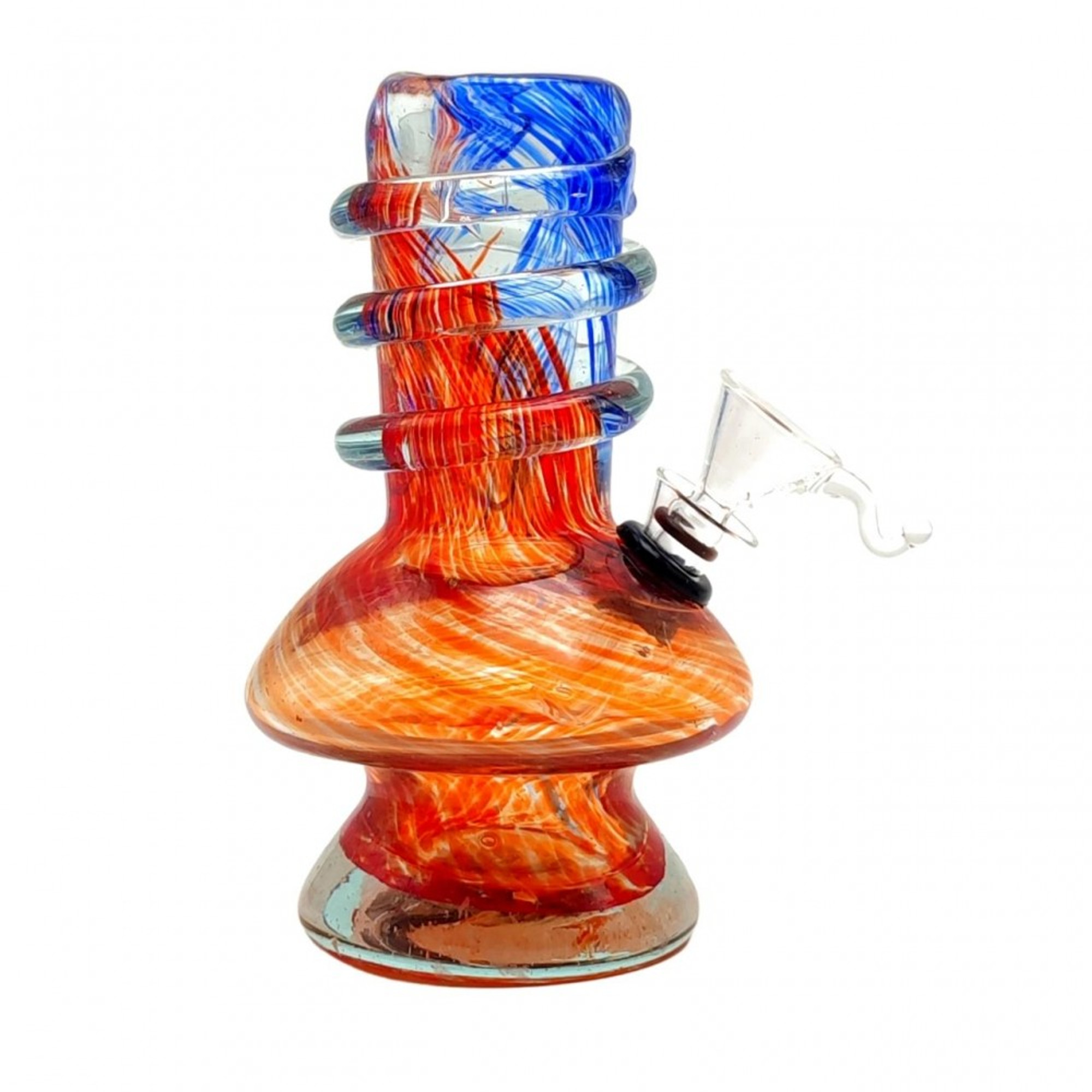 6 Wave Base Twist Grip Glass Water Pipe Mini Bong -SmokeDay