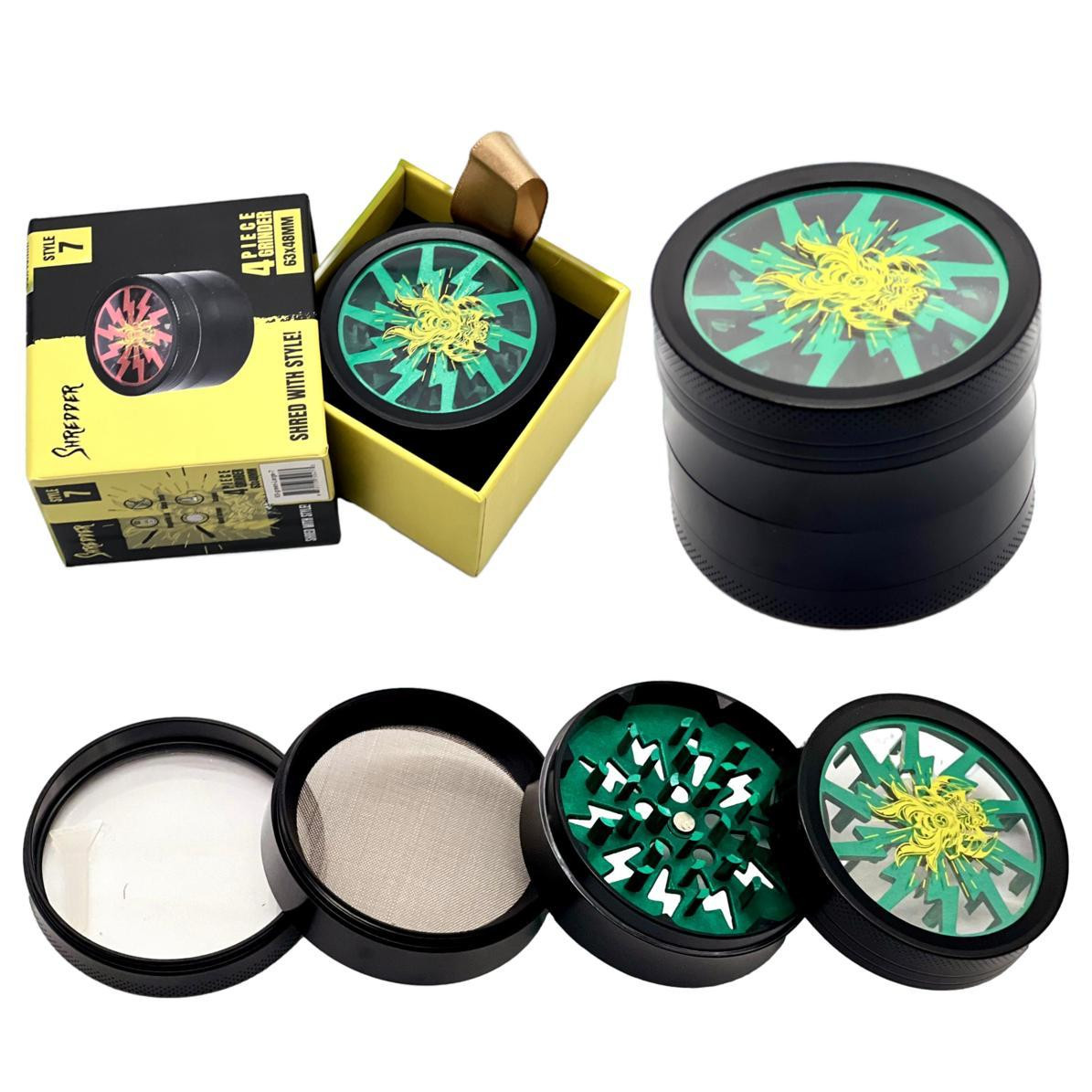 SHREDDER 4 PIECE GRINDER (STYLE 9) - MIXED COLOR