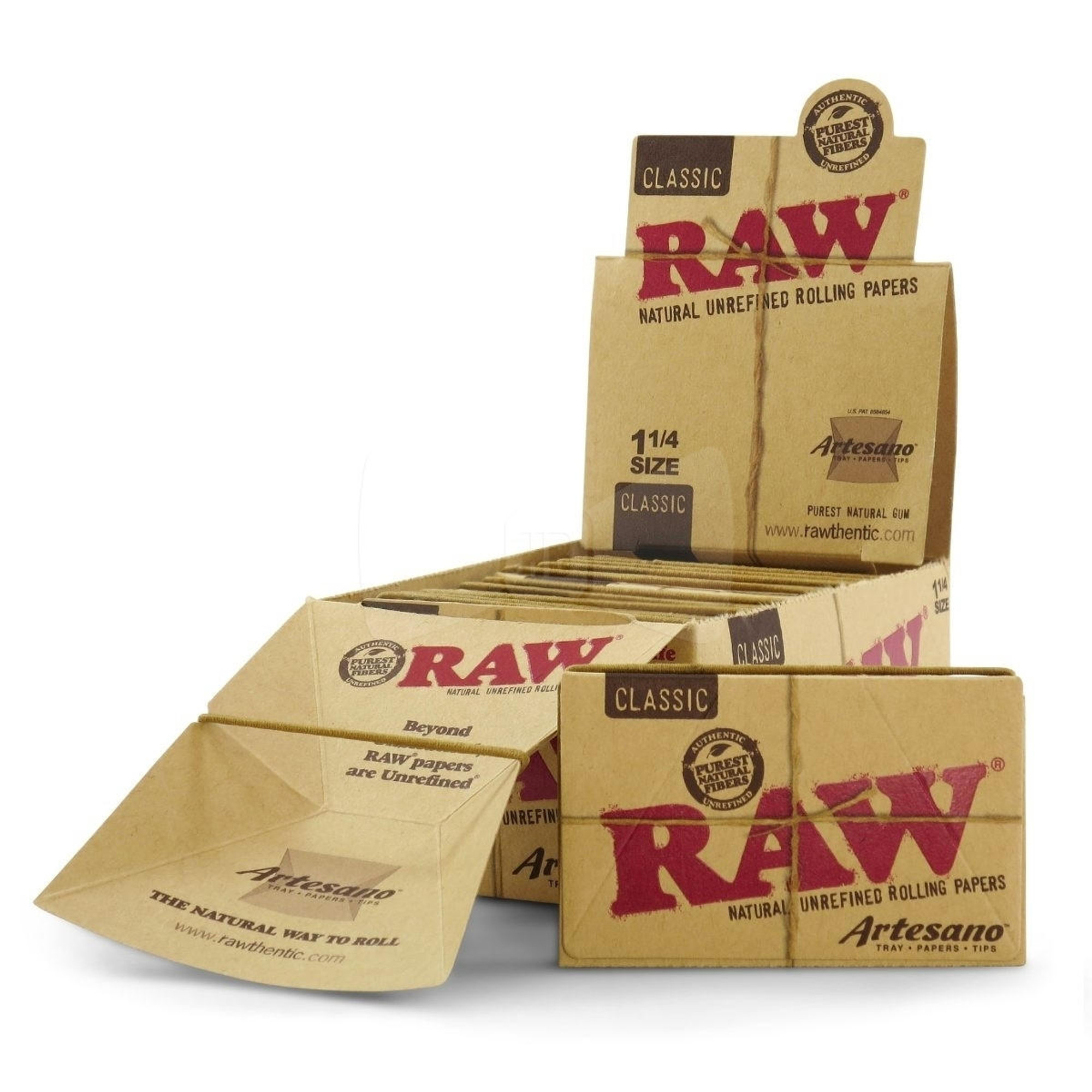 Natural Artesano King Size Raw Rolling Papers with Tips and Tray