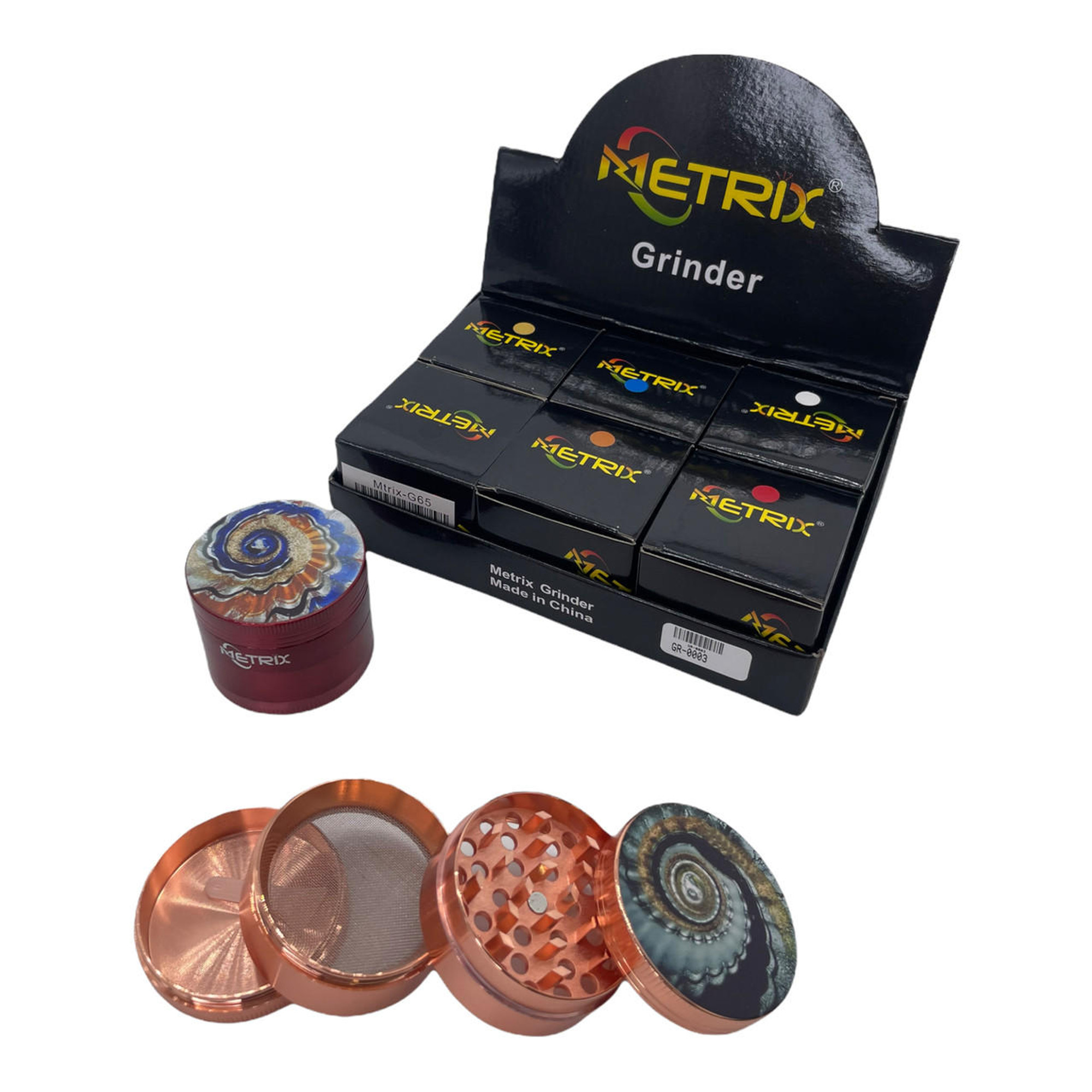 METRIX G-65 MIXED 50MM 4 LAYERS GRINDER - DISPLAY OF 6CT